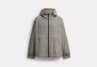Coach Outlet Plaid Windbreaker In Recycled Polyester In Sand