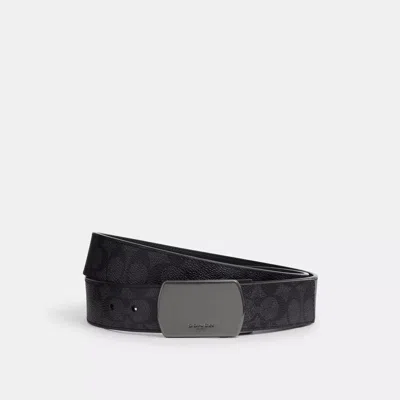 Coach Outlet Plaque Buckle Cut To Size Reversible Belt, 38 Mm In Black