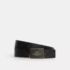 Coach Outlet Plaque Buckle Cut To Size Reversible Belt, 38 Mm In Grey