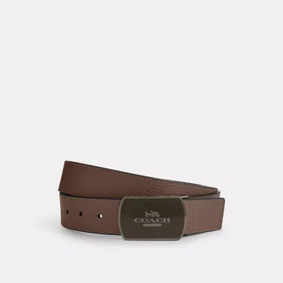 Coach Outlet Plaque Buckle Cut To Size Reversible Belt, 38 Mm In Brown