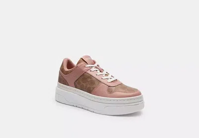 Coach Outlet Platform Sneaker In Signature Canvas In Multi