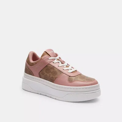 Coach Outlet Platform Sneaker In Signature Canvas In Multi
