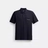 Coach Outlet Pocket Polo In Organic Cotton In Blue