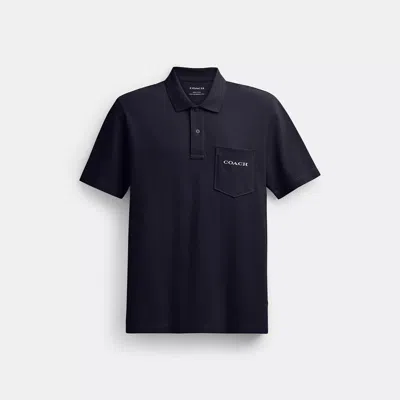 Coach Outlet Pocket Polo In Organic Cotton In Blue