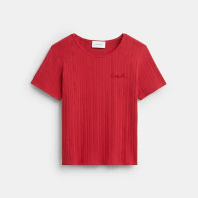 Coach Outlet Pointelle T-shirt In Red