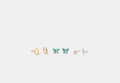 Coach Outlet Q Initial Stud Earrings Set In Rose Gold