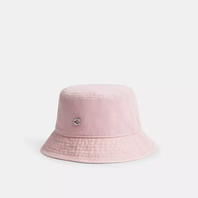 Coach Outlet Quilted Denim Bucket Hat In Pink