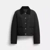 Coach Outlet Quilted Jacket With Corduroy Collar In Black