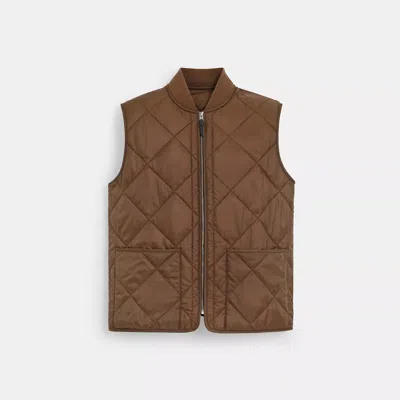 Coach Outlet Quilted Vest In Brown