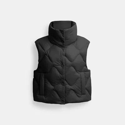 Coach Outlet Quilted Vest In Recycled Polyamide In Black