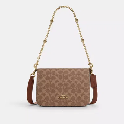 Coach Outlet Quinn Bag In Signature Canvas With Floral Chain