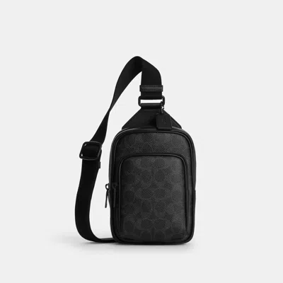 Coach Outlet Racer Sling Pack In Signature Canvas In Black