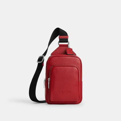 Coach Outlet Racer Sling Pack In Silver/poppy