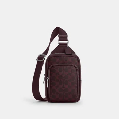 Coach Outlet Racer Sling Pack In Sv/black Currant