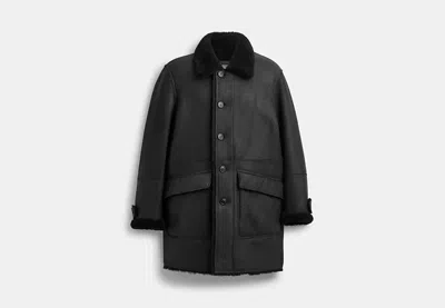 Coach Outlet Reversible Shearling Coat In Black