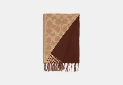 Coach Outlet Reversible Signature Cashmere Muffler In Brown