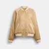 Coach Outlet Reversible Signature Souvenir Varsity Jacket In Beige