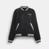 Coach Outlet Reversible Signature Souvenir Varsity Jacket In Black