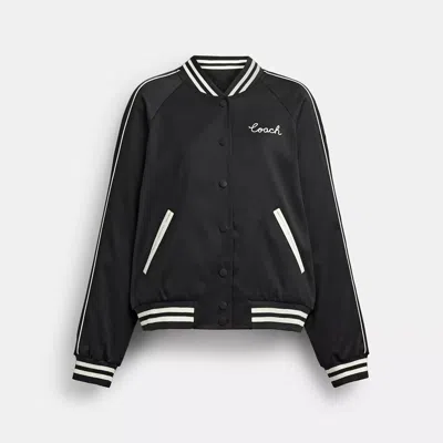 Coach Outlet Reversible Signature Souvenir Varsity Jacket In Black