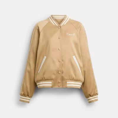 Coach Outlet Reversible Signature Souvenir Varsity Jacket In Brown