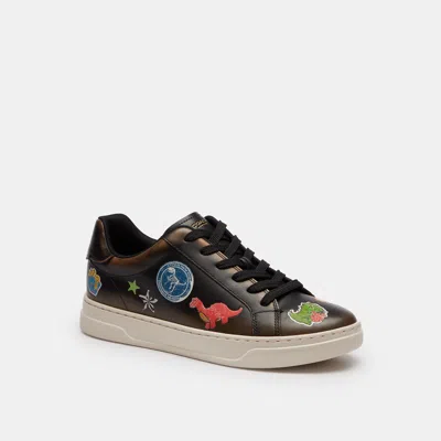 Coach Outlet Rexy 10 Th Birthday High Line Sneaker With Sticker Print In Black/silver
