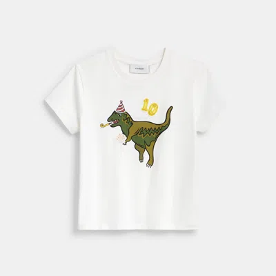 Coach Outlet Rexy 10th Birthday 90's Fit T-shirt In Organic Cotton In White
