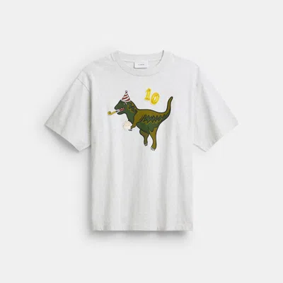 Coach Outlet Rexy 10th Birthday Relaxed T-shirt In Organic Cotton In Heather Grey
