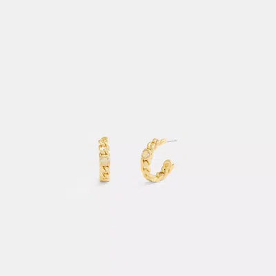 Coach Outlet Rivet Chain Hoop Earrings In Gold