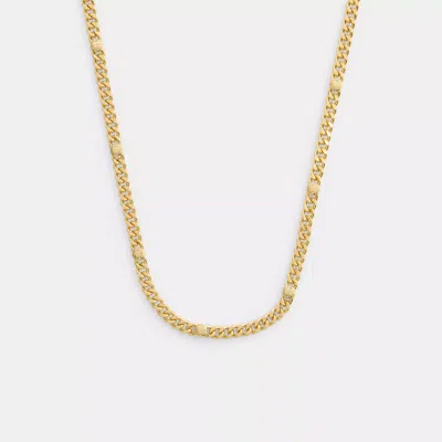 Coach Outlet Rivet Curb Chain Link Necklace In Gold