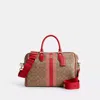 COACH OUTLET ROWAN LARGE SATCHEL BAG IN SIGNATURE CANVAS WITH STRIPE