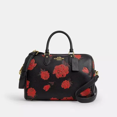 Coach Outlet Rowan Large Satchel Bag With Floral Print In Multi