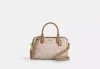 Coach Outlet Rowan Satchel Bag In Blocked Signature Canvas In Beige