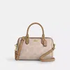 Coach Outlet Mini Rowan Crossbody Bag In Blocked Signature Canvas In Beige