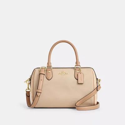 Coach Outlet Rowan Satchel Bag In Colorblock In Beige