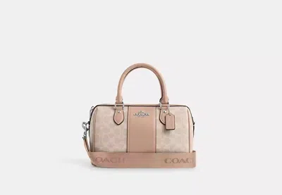 Coach Outlet Rowan Satchel Bag In Signature Canvas In Beige