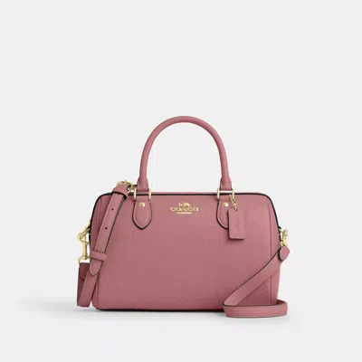 Coach Outlet Rowan Satchel Bag In Signature Leather In Gold