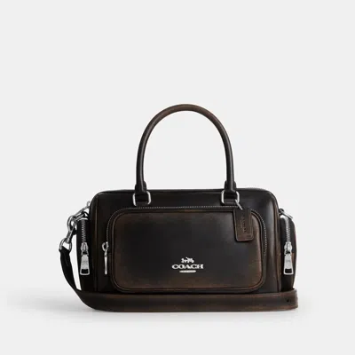 Coach Outlet Rowan Satchel Bag With Pockets In Loved Leather In Brown