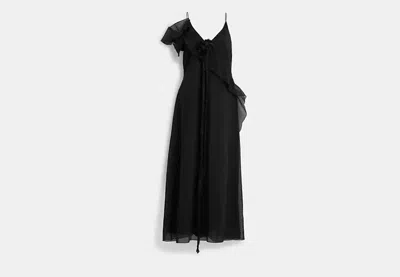 Coach Outlet Ruffle Tulle Dress In Black