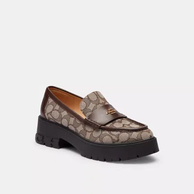 Coach Outlet Ruthie Loafer In Signature Jacquard In Brown