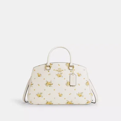Coach Outlet Savannah Carryall Bag With Floral Print In White