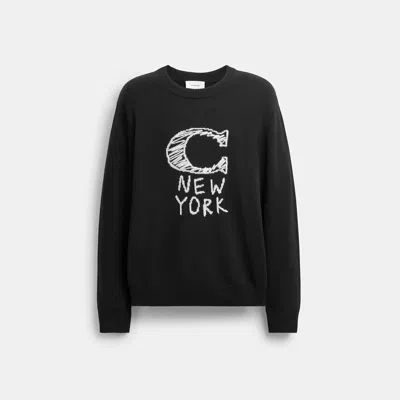 Coach Outlet Scribble Signature Sweater In Black