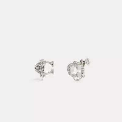 Coach Outlet Sculpted C Clip-on Earrings In White
