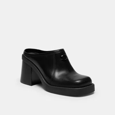 Coach Outlet Sculpted C Heeled Mule In Black