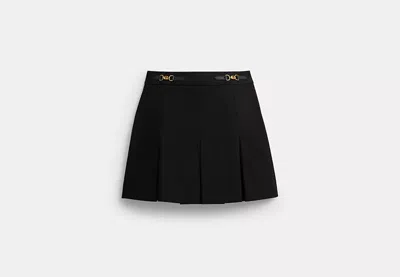 Coach Outlet Sculpted C Pleated Skirt In Recycled Polyester In Black