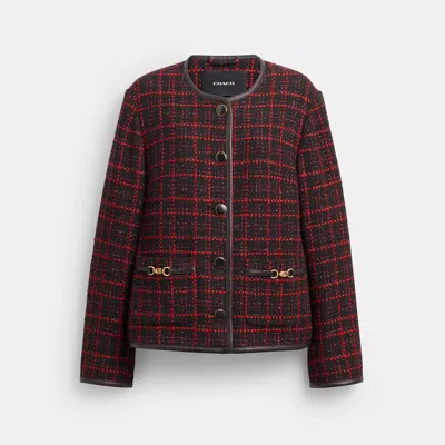 Coach Outlet Sculpted C Tweed Jacket In Red
