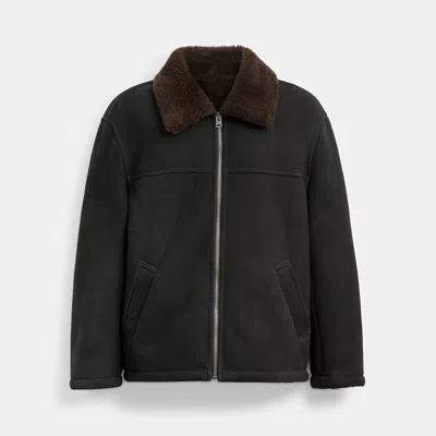 Coach Outlet Shearling Jacket In Black