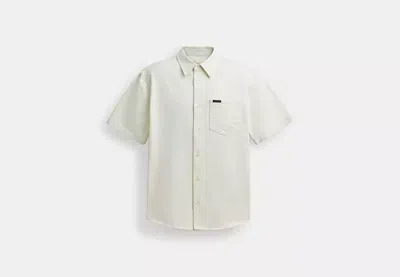Coach Outlet Short Sleeve Denim Shirt In Organic Cotton In White