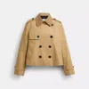 Coach Outlet Short Trench Coat With Signature Collar In Green