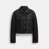 Coach Outlet Shrunken Leather Trucker Jacket In Black
