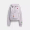Coach Outlet Shrunken Raglan Hoodie With Sticker Patches In White